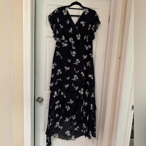 City Chic Navy Floral High-Low Maxi Dress